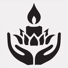 Candle logotype silhouette vector on a white background