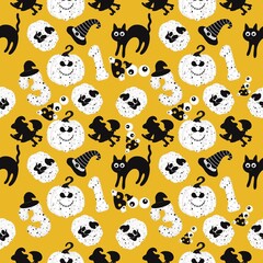 Seamless pattern with Halloween 