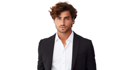 Handsome businessman Isolated from the white background.