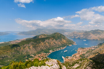 Obraz premium Boka Kotorska Bay Panoramic View from Viewpoint