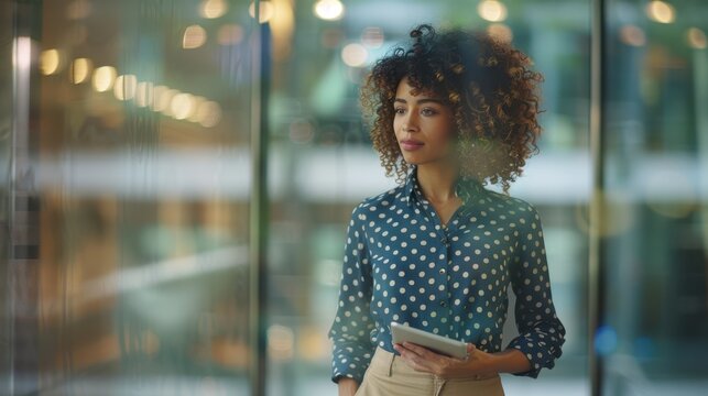 The woman with curly hair