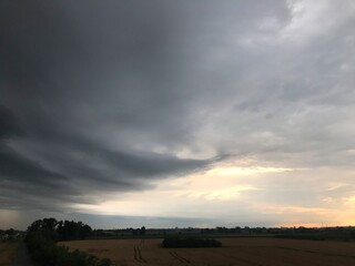 the beginning of an impending thunderstorm