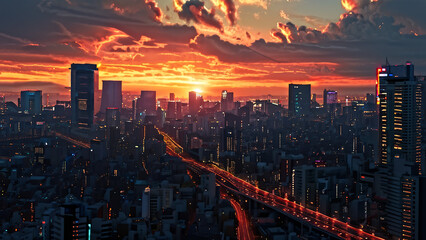 city nightscape nightfall 