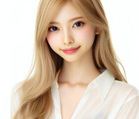 Fototapeta premium 白いブラウスの美女
