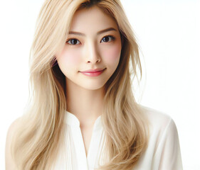 Fototapeta premium 白いブラウスの美女
