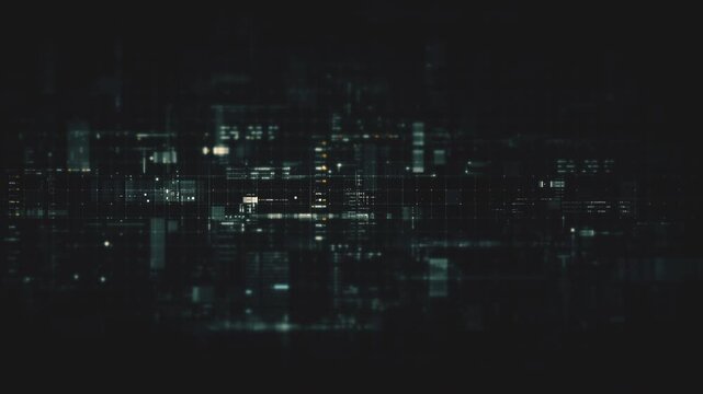 Futuristic screen display matrix, hi-tech digital data telemetry with encrypted numbers, display dynamic background for computer desktop screen display format