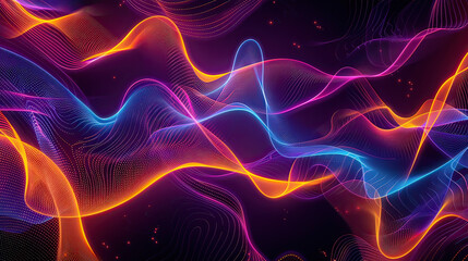 Obraz premium Neon Dynamic abstract background, AI generative