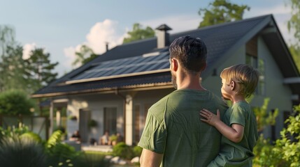 A father and son outdoors