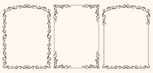 Set of decorative vintage frames