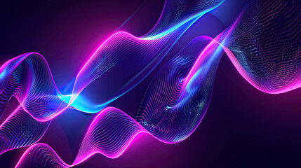 Obraz premium Neon Dynamic abstract background, AI generative
