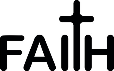 Faith. Hand lettering typography vector illustration