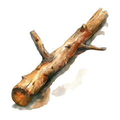 wood stick watercolor hand drawn transparent