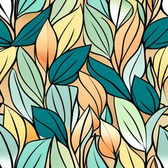 Fototapeta premium seamless pattern with leaves