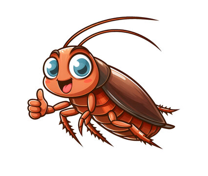 vector smiley cockroach cartoon  illustration isolated on transparent background