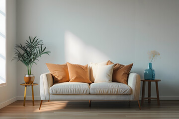Living room minimalism architecture furniture cushion.