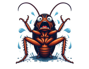 scared cockroach close up vector illustration design isolated on white background