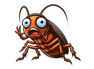 scared cockroach close up vector illustration design isolated on transparent background