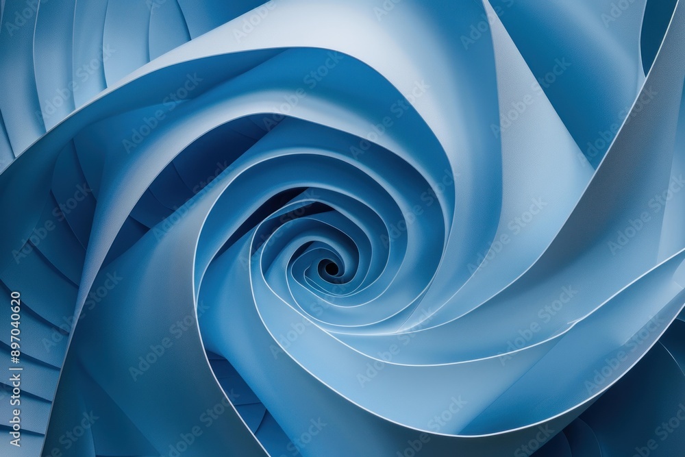 Poster abstract blue swirl background forming a concentric pattern, ideal for technology or design concepts