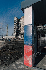 destroyed building in a city lost in the war in Ukraine