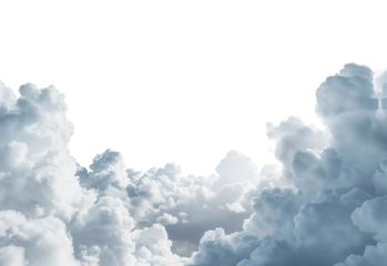 Blue fluffy clouds, cut out