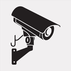 CCTV vector silhouette on white background