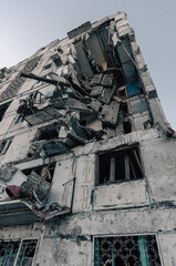 destroyed building in a city lost in the war in Ukraine