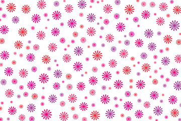 Seamless flower design pattern for fabric and paper print. Floral design pattern. Cute seamless pink flowers on white background. Illustration for fabric, textile, gift wrapping, background.