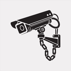 CCTV vector silhouette on white background