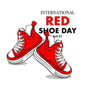 red shoes, vector illustration for international day of the shoes
