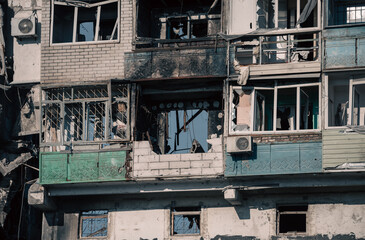 destroyed building in a city lost in the war in Ukraine