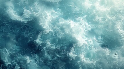 Fototapeta premium an abstract fantasy art image of mixing of spring light green and white from the bottom left corner with shades of blue mixed with subtle white snow in the upper right corner, dreamy, fantasy elements