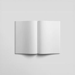 Opened White Book. Blank Cover Of Magazine, Book, Booklet, Brochure Isolated On White Background. Mock Up Template. 3D rendering.