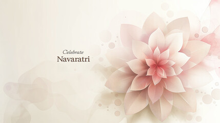 Pastel floral design with "Celebrate Navaratri" text, evoking grace and beauty for Navaratri festival decor