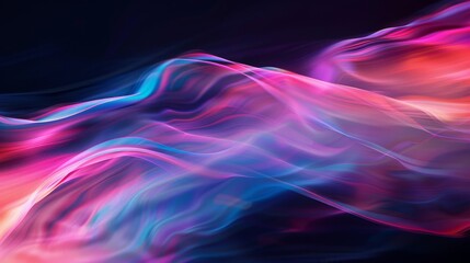 Obraz premium Vibrant Pink and Blue Abstract Smoke on Black Background