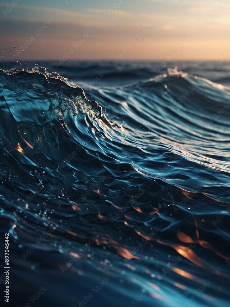 Poster digital waves background banner with motion and particle texture, technology concept