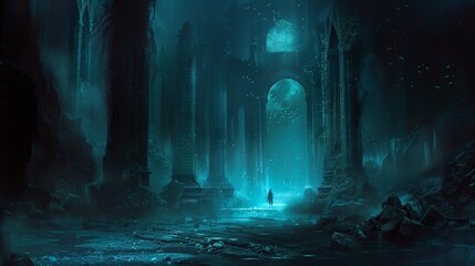 Obraz premium A radiant beacon in the cyber night, guiding lost souls to safety and security