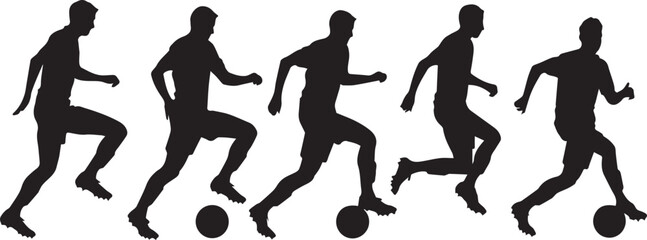 Silhouette of soccer players vector icon