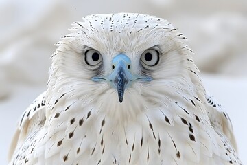 Obraz premium Close-Up Portrait of a White Hawk with Intense Stare - Wildlife Photography