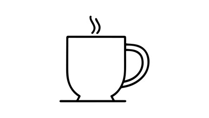 cup of coffee outline in vector