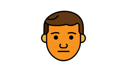 face of a sad man, simple illustration of a sad male emoji face in vector 