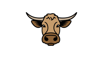 cow face illustration in vector isolated on white