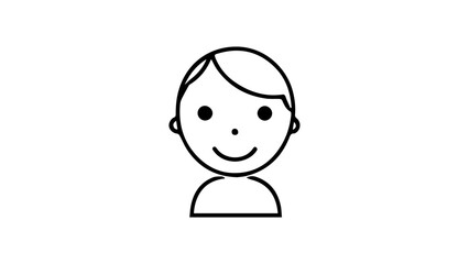 outline of a very simple character of smiling person illustration in vector