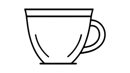 very simple illustration shape of a cup in vector outline