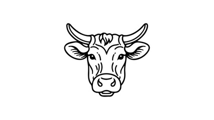 portrait of a cow, illustration of a cute cow portrait in vector