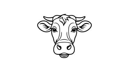 cow head simple illustration in vector
