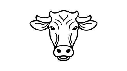 head of a cow illustration in vector