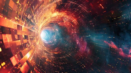 Fototapeta premium Ethereal firewall barrier in cyberspace, safeguarding digital information