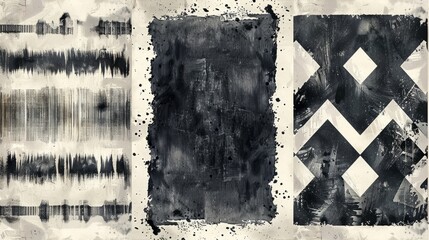Fototapeta premium Black And White Tie Dye Batik Patterns