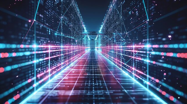 A bridge over a digital divide, symbolizing the connection between privacy and security
