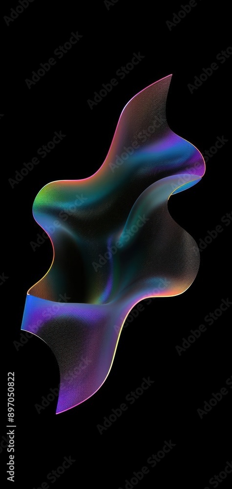 Poster abstract color gradient wave with dark background in modern design